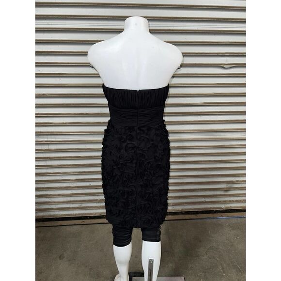 JS Collections dress Strapless Chiffon evening Black sweetheart back zip lined - Picture 4 of 10